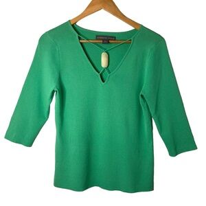 Josephine Chaus V-Neck Top 3/4 Sleeve L